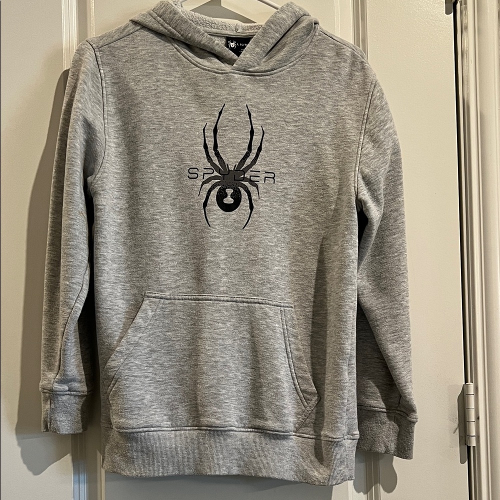 Spider Graphic Kids Gray Hoodie